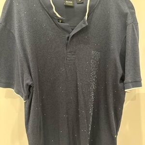 Boss Blue Polo Shirt with Classic Collar